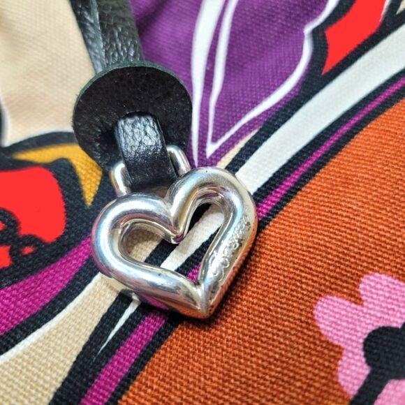 Brighton Baylyn Floral Canvas Shoulder Bag W/ Bamboo Handle - Picture 14 of 15